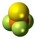 Space-filling model of the thiophosphoryl fluoride molecule