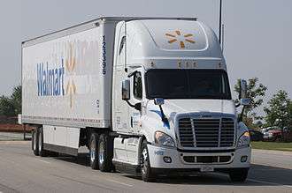 Walmart truck with trailer skirts installed