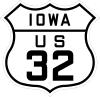 US 32 Iowa 1926 shield marker