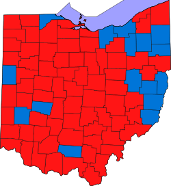 Map of election results by county