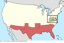 Map of the change to the international disputes involving the United States in central North America on May 7, 1861