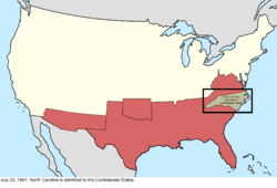 Map of the change to the international disputes involving the United States in central North America on July 20, 1861