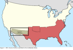 Map of the change to the international disputes involving the United States in central North America on August 1, 1861