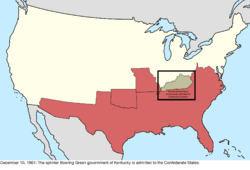 Map of the change to the international disputes involving the United States in central North America on December 10, 1861