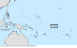 Map of the change to the United States in the Pacific Ocean on June 29, 1889