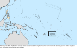 Map of the change to the United States in the Pacific Ocean on February 16, 1900