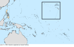 Map of the change to the United States in the Pacific Ocean on June 14, 1900