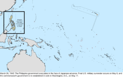 Map of the change to the United States in the Pacific Ocean on March 26, 1942