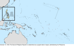 Map of the change to the United States in the Pacific Ocean on October 14, 1943