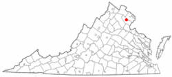 State map highlighting City of Manassas