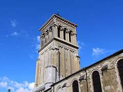 The bell tower of the Saint-Apollinaire Cathedral