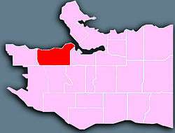 Location of Kitsilano in Vancouver