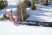 Kelly skiing with guide