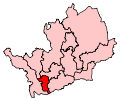 A small constituency, southwest of the centre of the county.