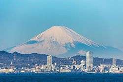 Yokosuka and Mt. Fuji seen from Uraga Channel