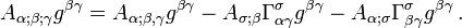 A_{\alpha ; \beta ; \gamma} g^{\beta \gamma} = A_{\alpha ; \beta , \gamma} g^{\beta \gamma} - A_{\sigma ; \beta} \Gamma^{\sigma}_{\alpha \gamma} g^{\beta \gamma} - A_{\alpha ; \sigma} \Gamma^{\sigma}_{\beta \gamma} g^{\beta \gamma} \,.