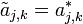 \tilde{a}_{j,k} = a_{j,k}^*