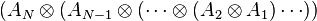  ( A_N \otimes ( A_{N-1}  \otimes ( \cdots \otimes ( A_2 \otimes A_1) \cdots ) ) 