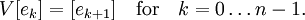 V[e_k] = [e_{k+1}] \quad \mbox{for} \quad k = 0 \ldots n-1.