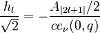 \frac {h_l} {\sqrt{2}}=- \frac {A_{|2l+1|}/2} {ce_{\nu}(0,q)}