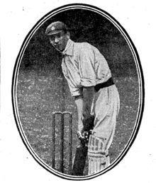 A cricketer ready to bat